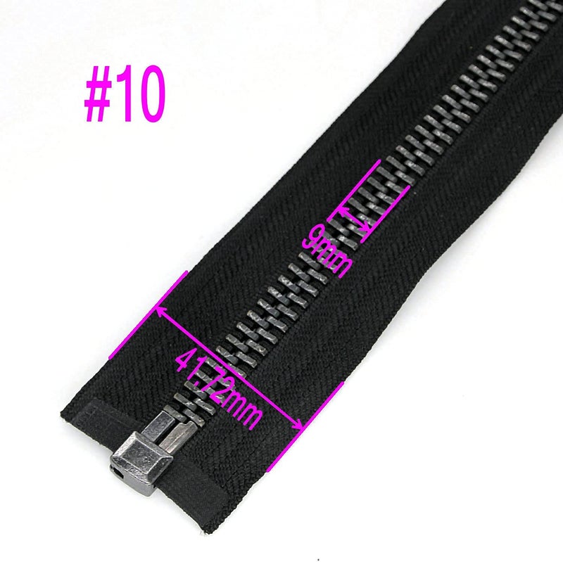 Leekayer #10 40 Inch Separating Zipper - Black Nickel Metal Zipper for Jackets, Coats, Crafts - Image 4